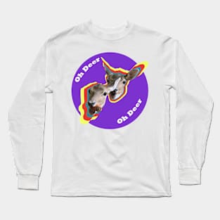 Oh deer, purple Long Sleeve T-Shirt